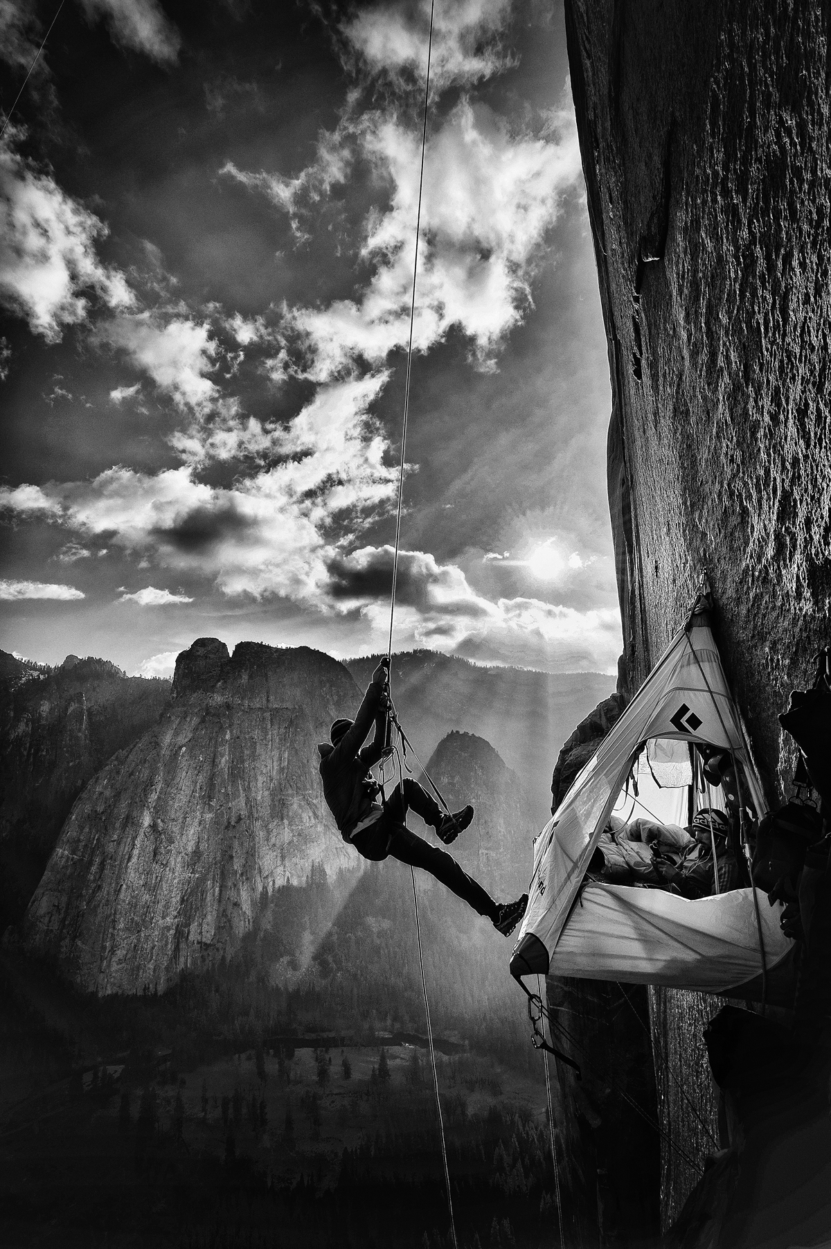 Tommy Caldwell free climbing El Capitan's Dawn Wall